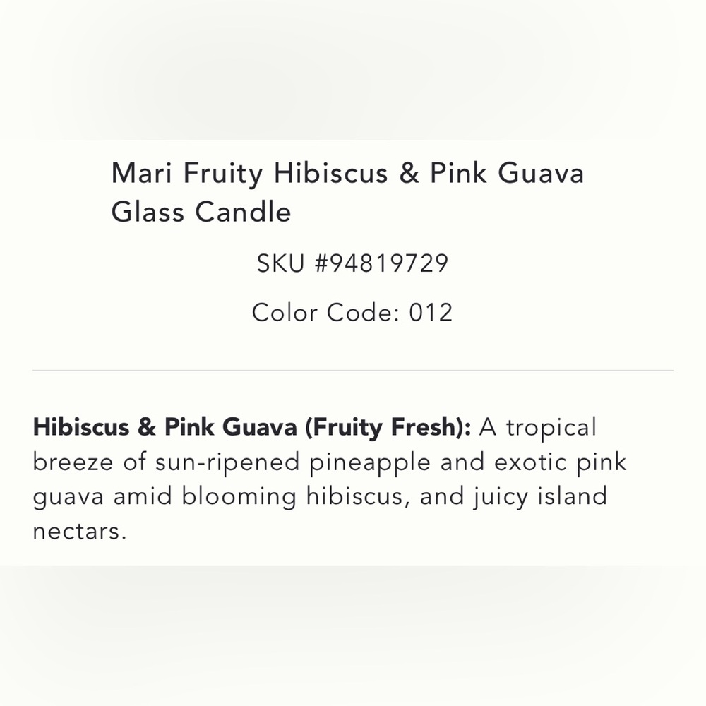 Anthropologie Mari Fruity Hibiscus & Pink Guava Glass Candle NEW - Picture 4 of 6